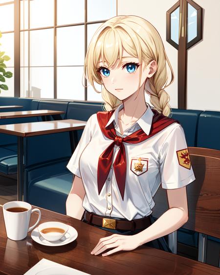 11703-111143266-masterpiece, high quality, 1girl, blslavya, blue eyes, blonde hair, twin braids, hair over shoulder, white shirt, red badge on s.png